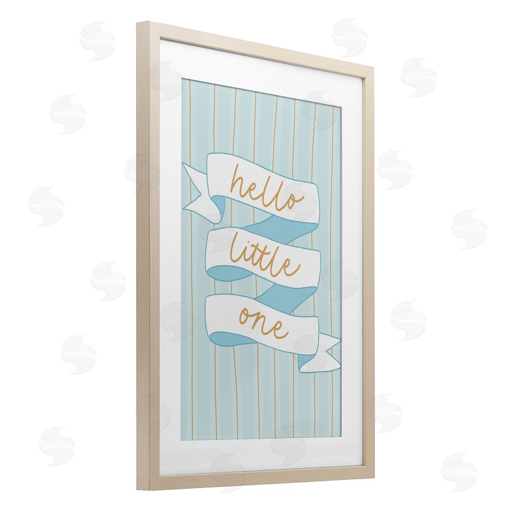 Amanda Houston Blue Hello Little One Birch Framed Print Under Glass Wall Art