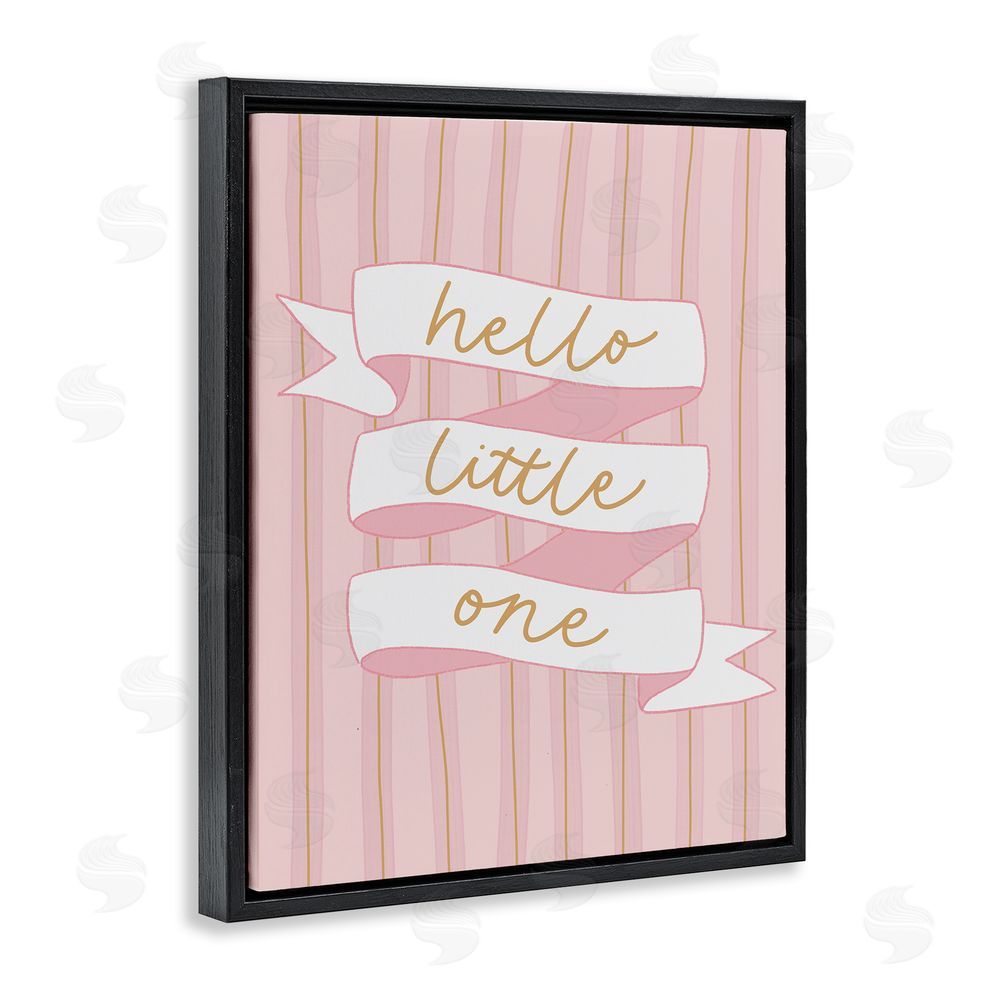 Amanda Houston Pink Hello Little One Black Floating Frame Canvas Wall Art Print