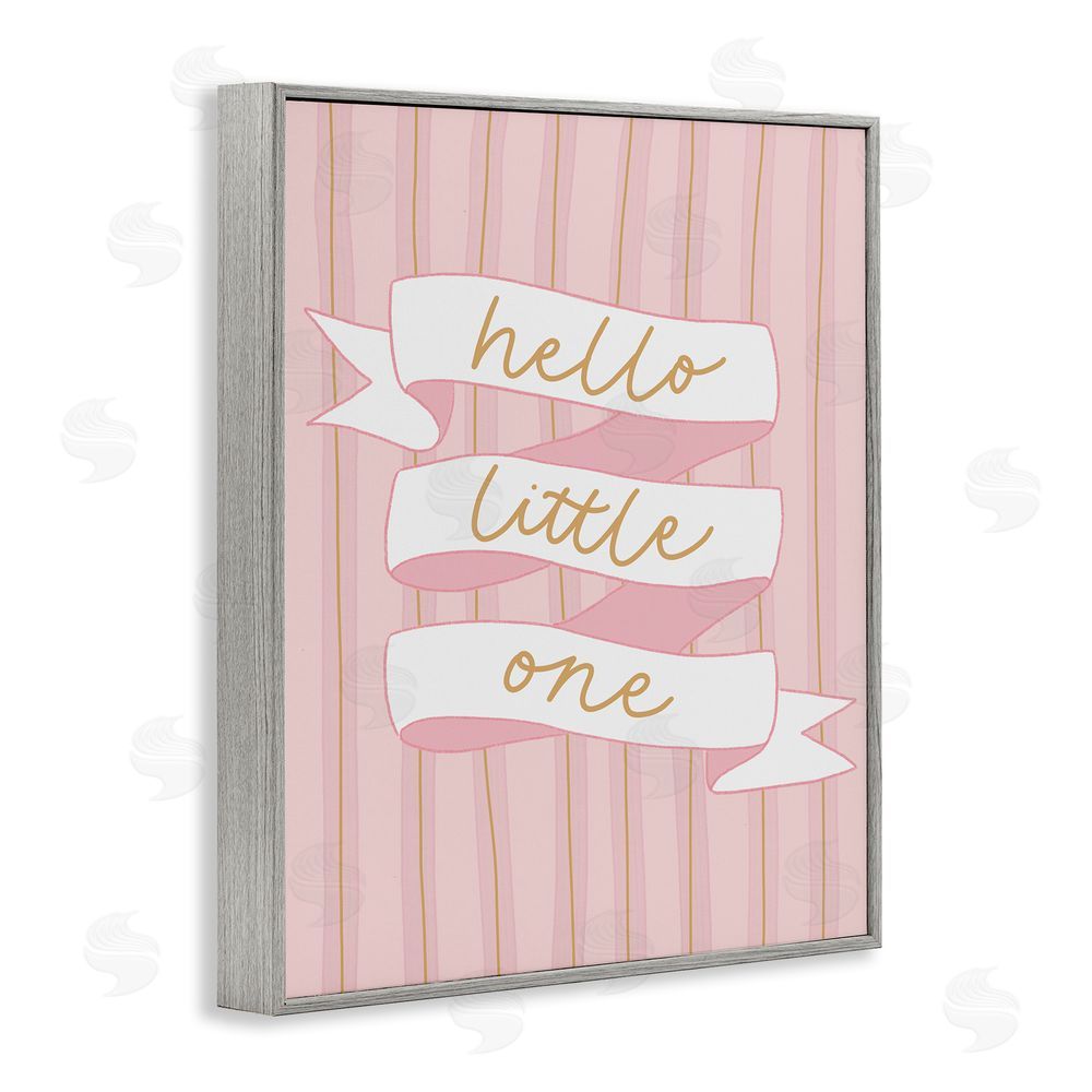 Amanda Houston Pink Hello Little One Gray Framed Giclee Wall Art Print