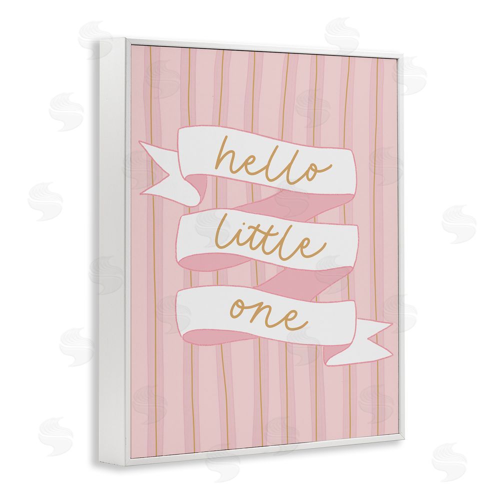 Amanda Houston Pink Hello Little One White Framed Giclee Wall Art Print