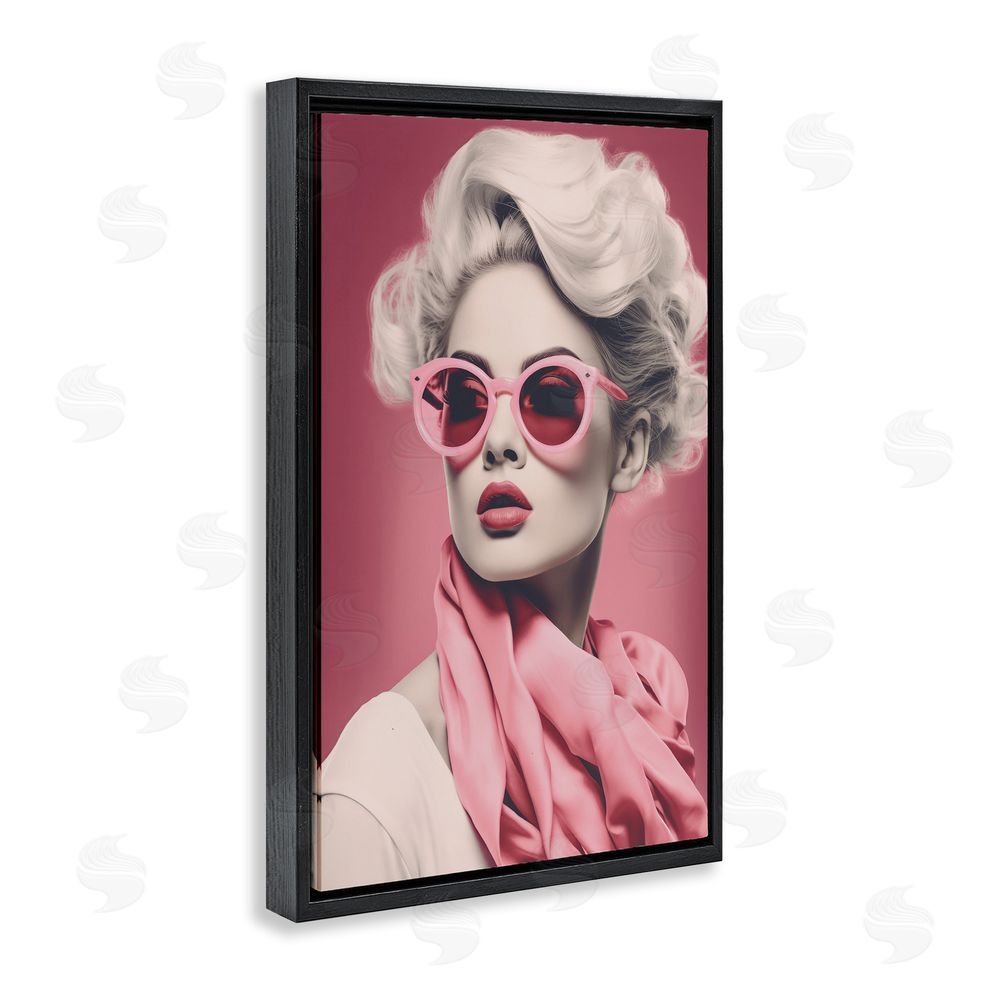 Andrea Haase Iconic Retro Chic Portrait Black Floating Frame Canvas Wall Art