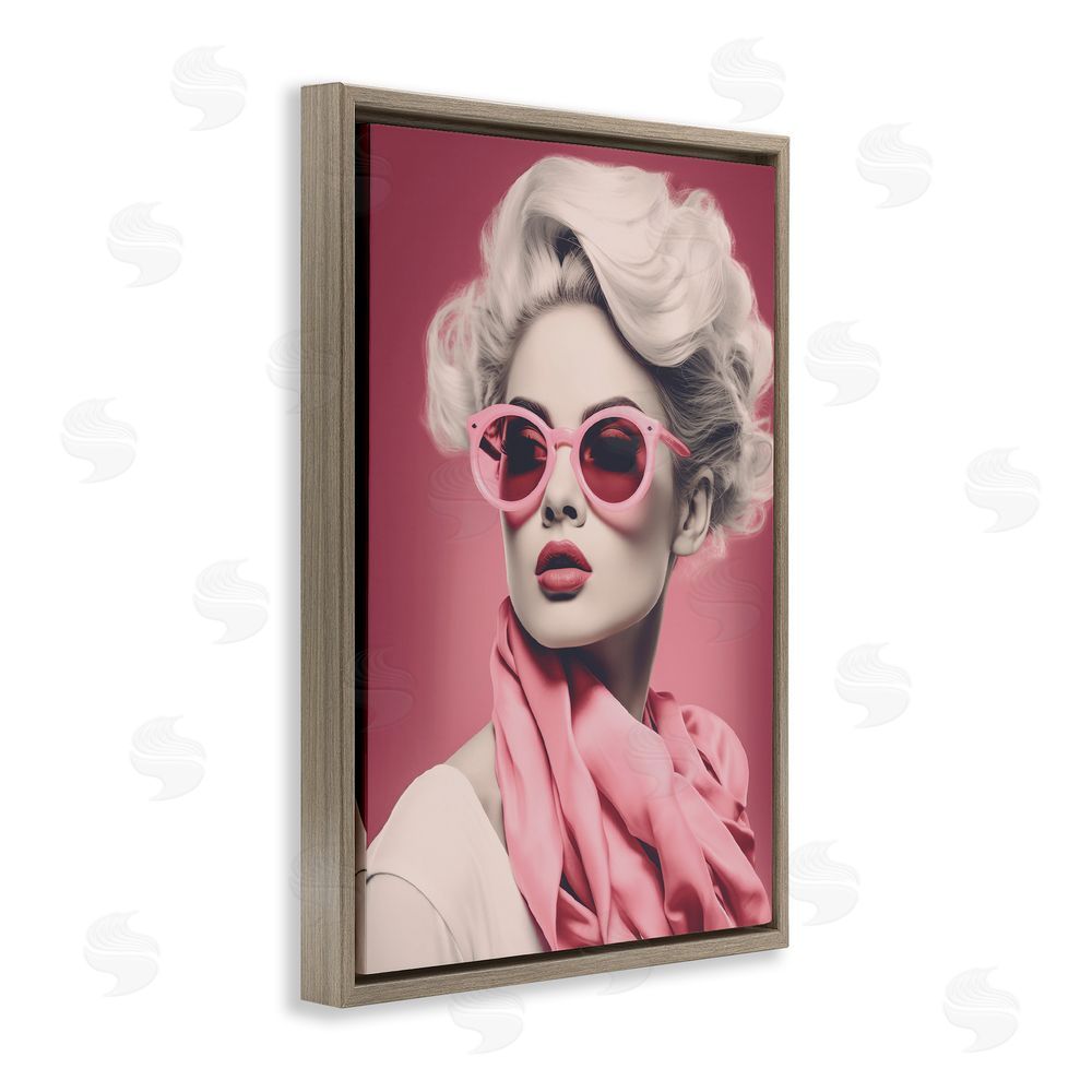 Andrea Haase Iconic Retro Chic Portrait Brown Floating Frame Canvas Wall Art