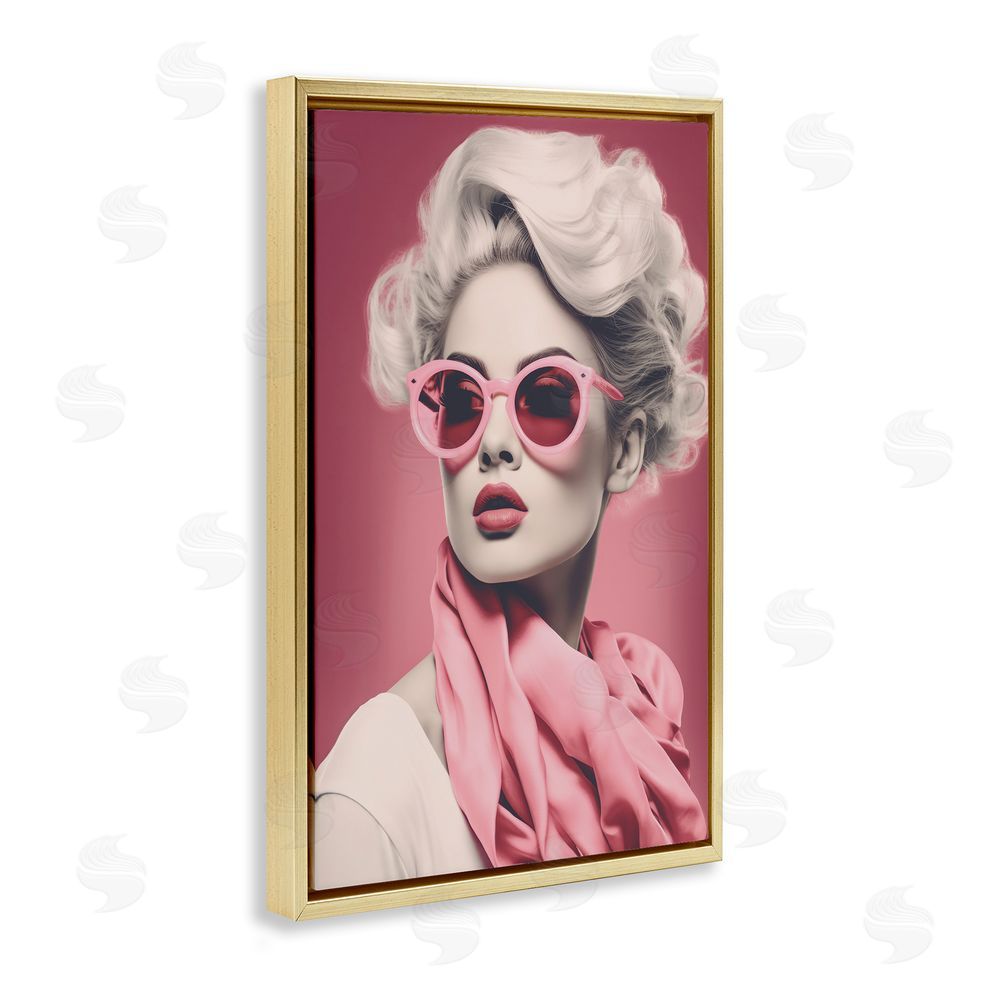 Andrea Haase Iconic Retro Chic Portrait Gold Floating Frame Canvas Wall Art