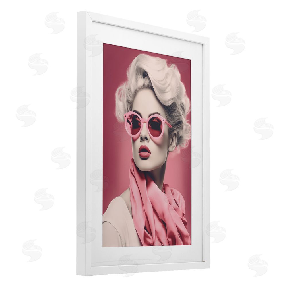 Andrea Haase Iconic Retro Chic Portrait White Framed Print Under Glass with Mat Wall Art
