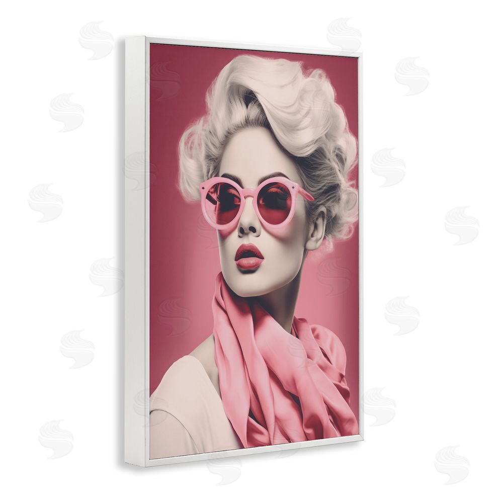 Andrea Haase Iconic Retro Chic Portrait White Framed Giclee Wall Art Print