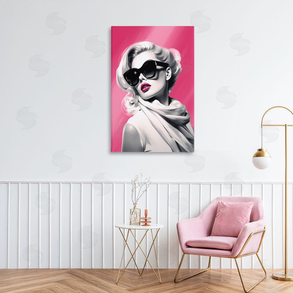 Andrea Haase Vintage Retro Chic Portrait Stretched Canvas Wall Art Print in Room