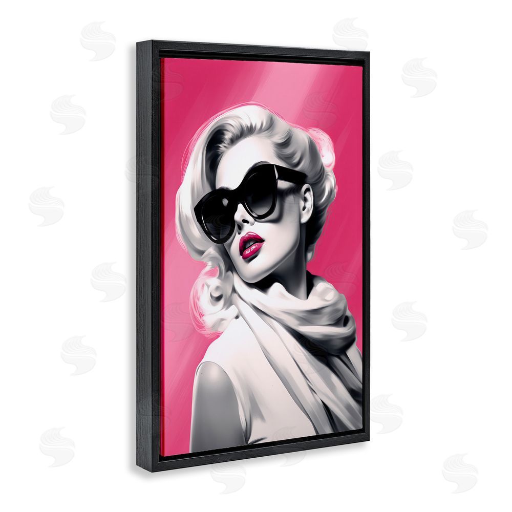 Andrea Haase Vintage Retro Chic Portrait Black Floating Frame Canvas Wall Art Print