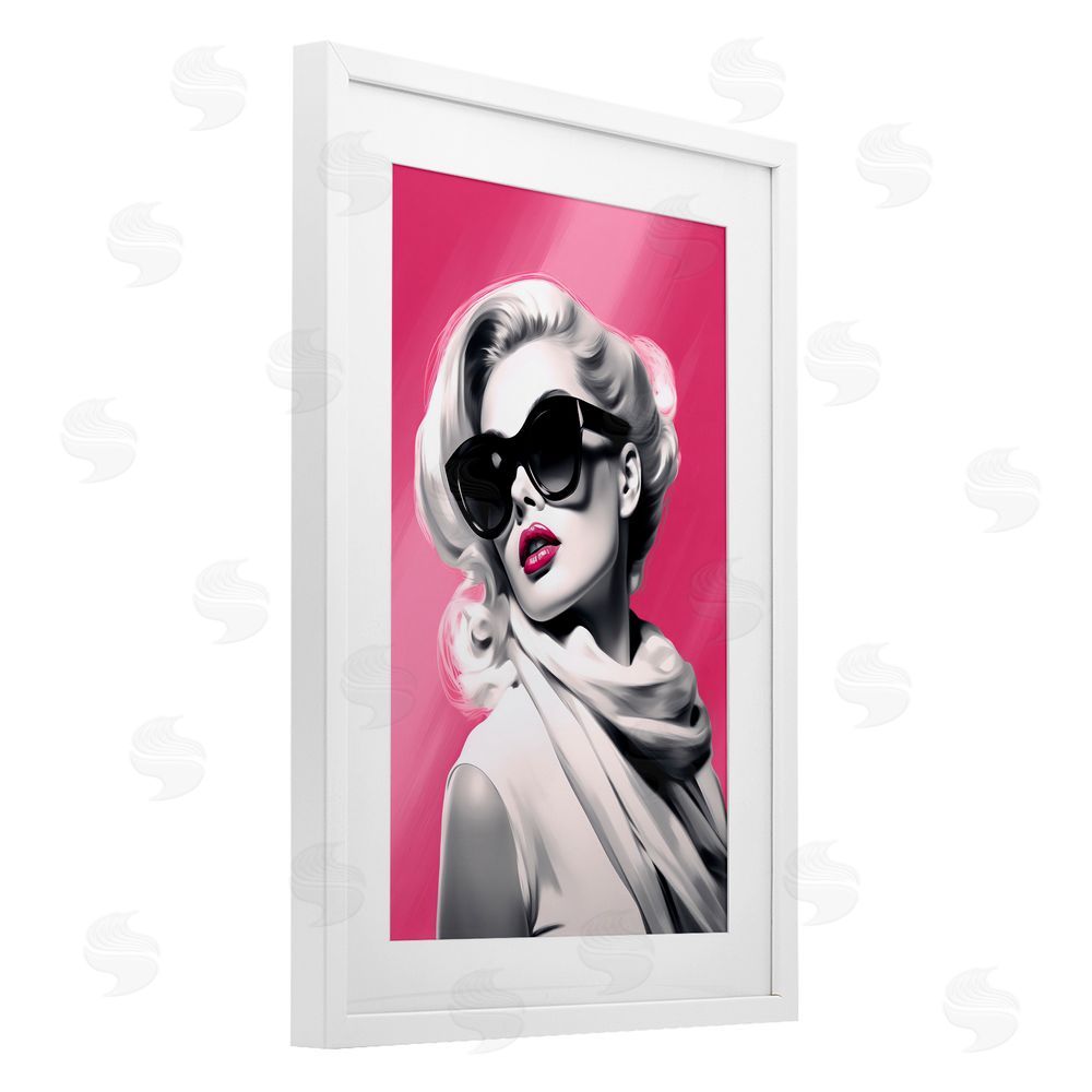 Andrea Haase Vintage Retro Chic Portrait White Framed Print Under Glass Wall Art