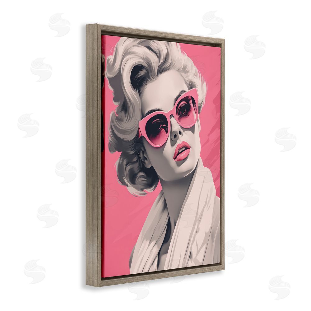 Andrea Haase Retro Chic Glamour Brown Floating Frame Canvas Wall Art Print