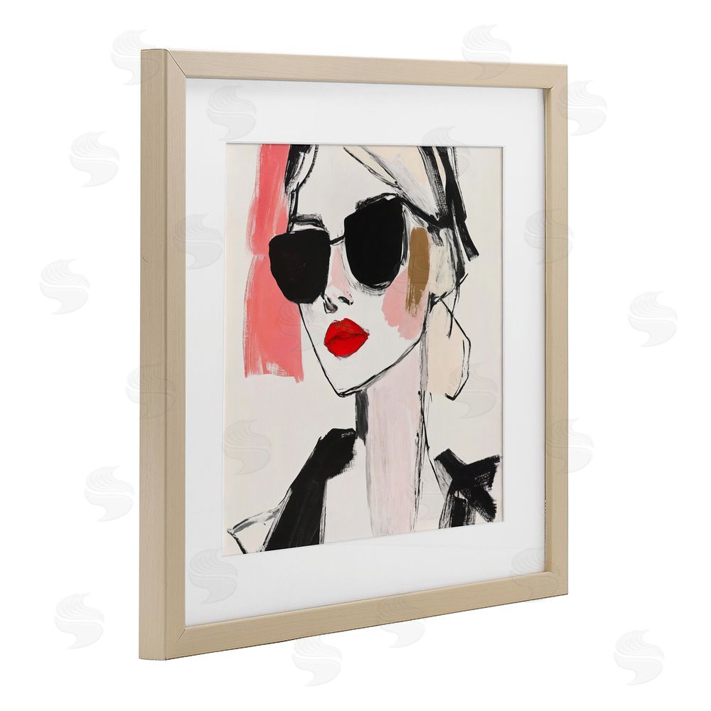 Andrea Haase Sassy Glamour Sketch Brown Framed Print Under Glass Wall Art