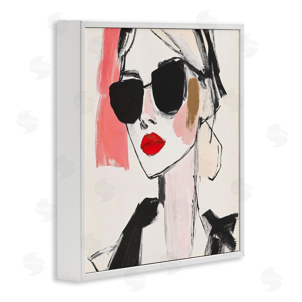 Andrea Haase Sassy Glamour Sketch White Framed Giclee Wall Art Print