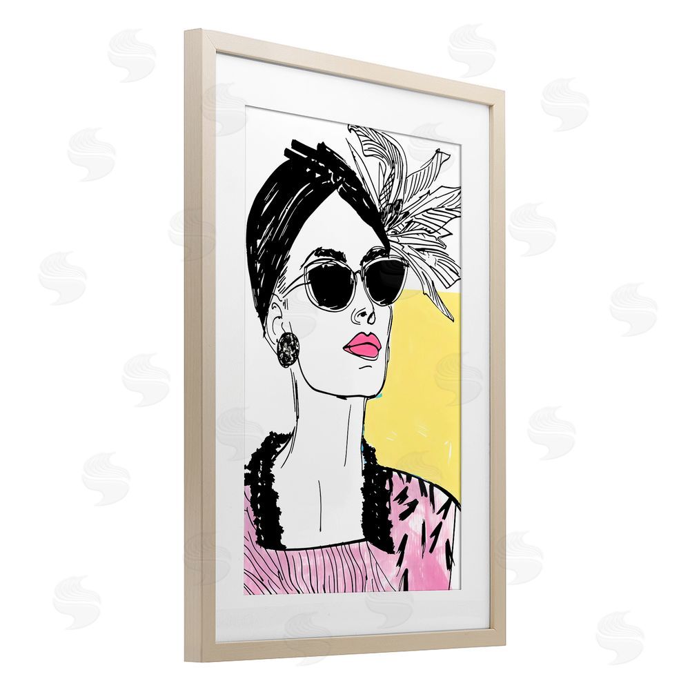Andrea Haase The Rebel Muse Portrait Brown Framed Print Under Glass Wall Art