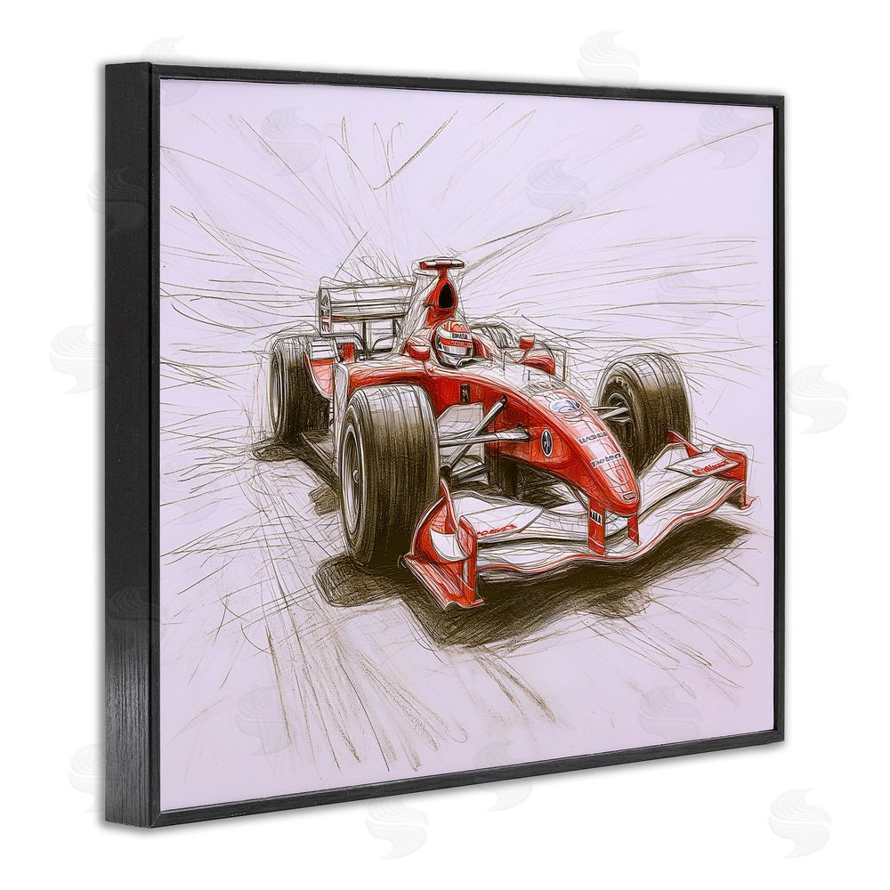 Steve Hunziker Sketched Race Car Concept Black Framed Giclee Wall Art Print