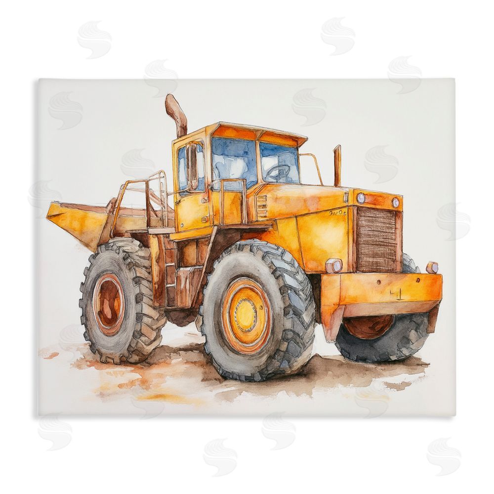 Steve Hunziker Construction Truck Whimsicality Stretched Canvas Wall Art Print