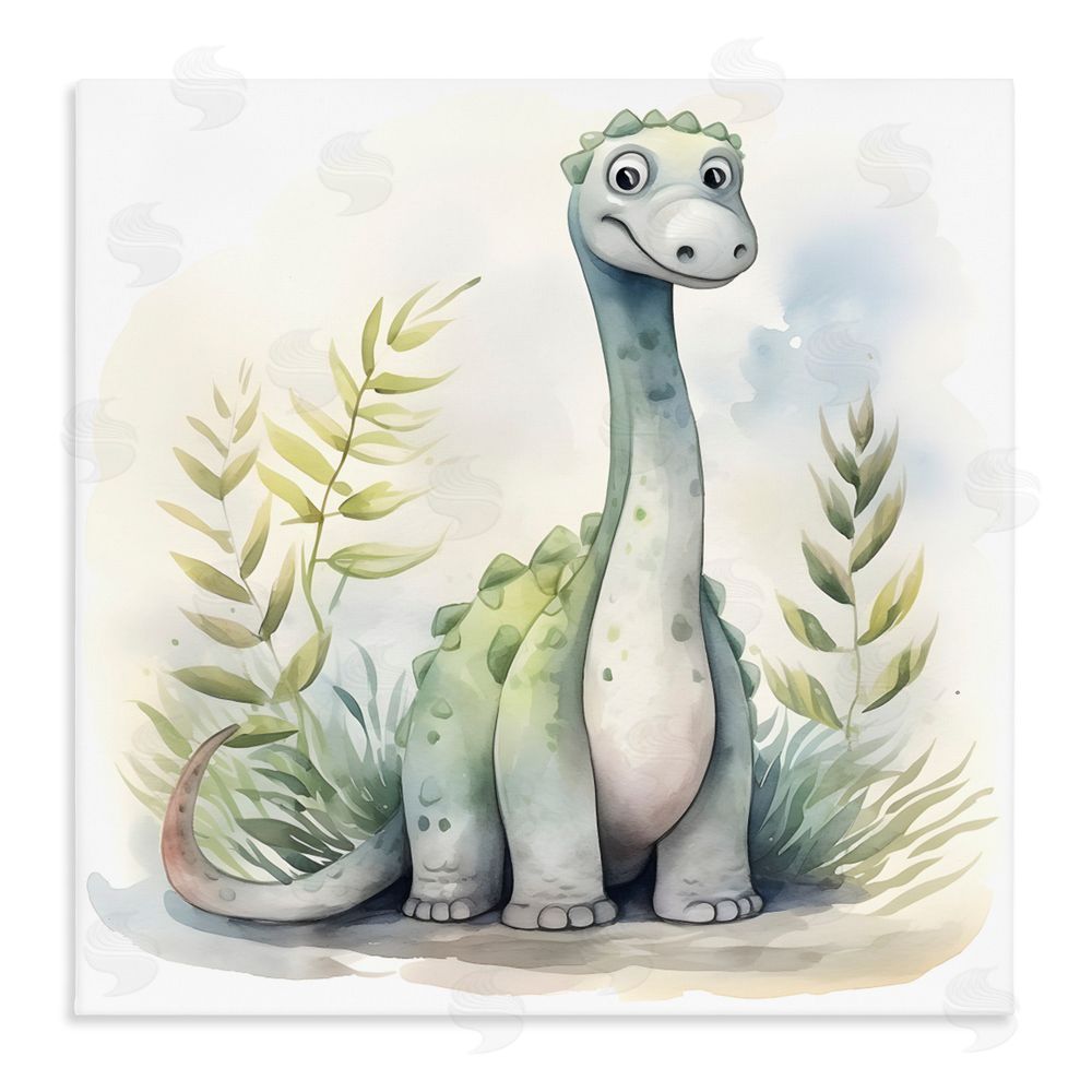 Steve Hunziker Crafty Critters Dino Stretched Canvas Wall Art Print