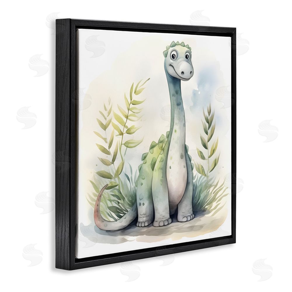 Steve Hunziker Crafty Critters Dino Black Floating Frame Wall Art Print