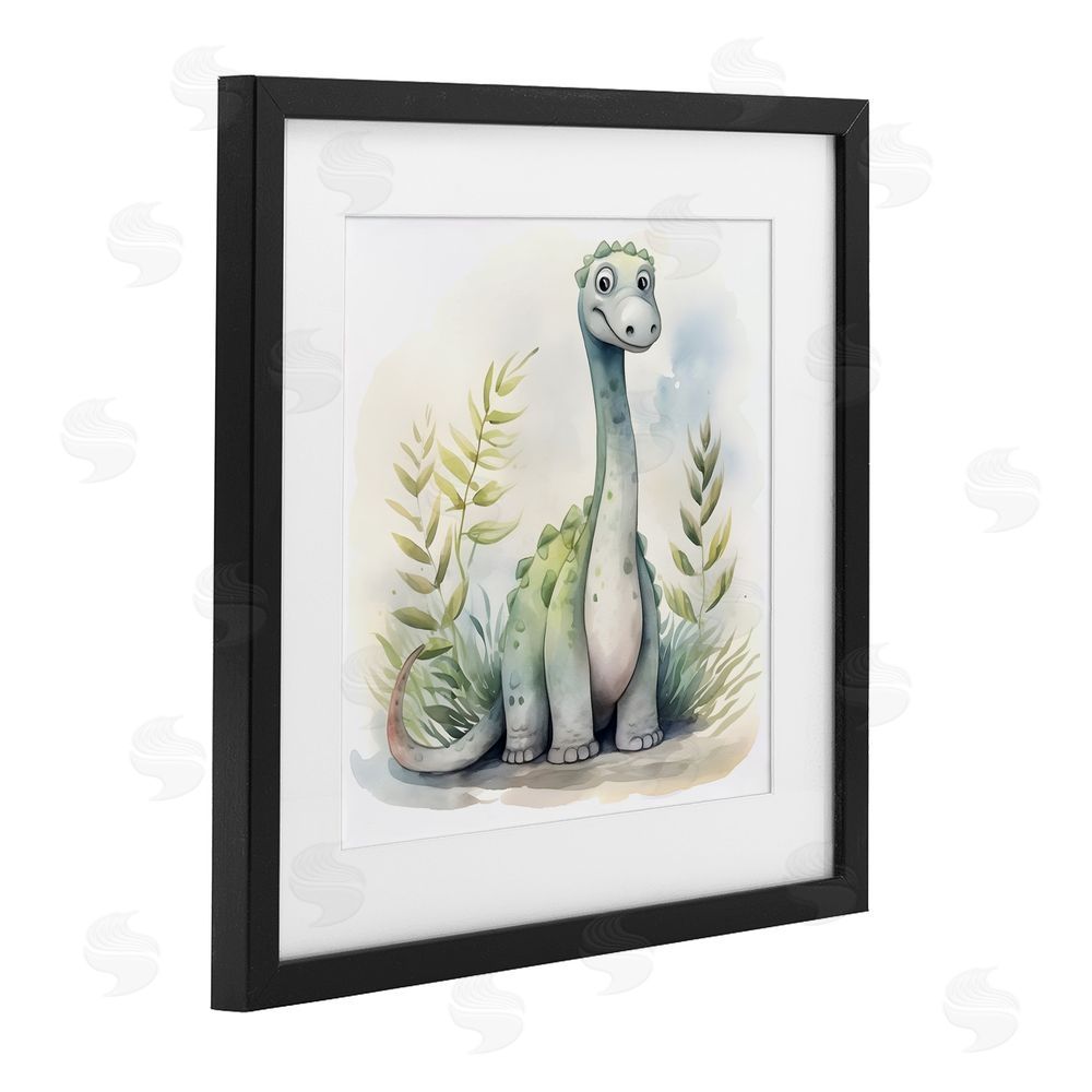 Steve Hunziker Crafty Critters Dino Black Framed Print Under Glass Wall Art