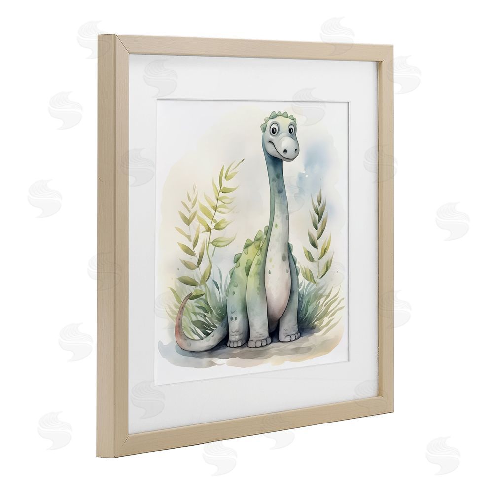 Steve Hunziker Crafty Critters Dino Birch Framed Print Under Glass Wall Art