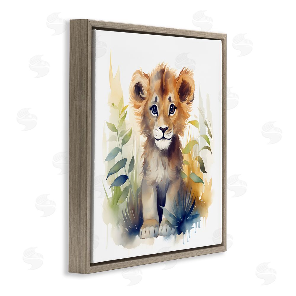 Steve Hunziker Crafty Critters Lion Brown Floating Frame Wall Art Print