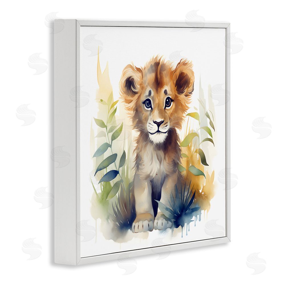 Steve Hunziker Crafty Critters Lion White Framed Giclee Wall Art Print