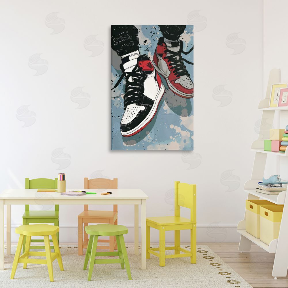 Ray Powers Casual Streetwear Sneakers Stretched Canvas Wall Art in Room