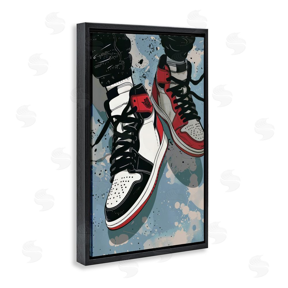 Ray Powers Casual Streetwear Sneakers Black Floating Frame Canvas Wall Art Print