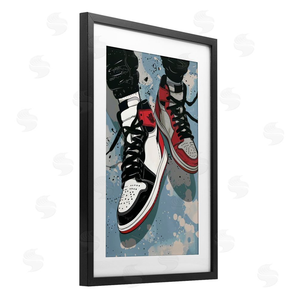 Ray Powers Casual Streetwear Sneakers Black Framed Print Under Glass Wall Art