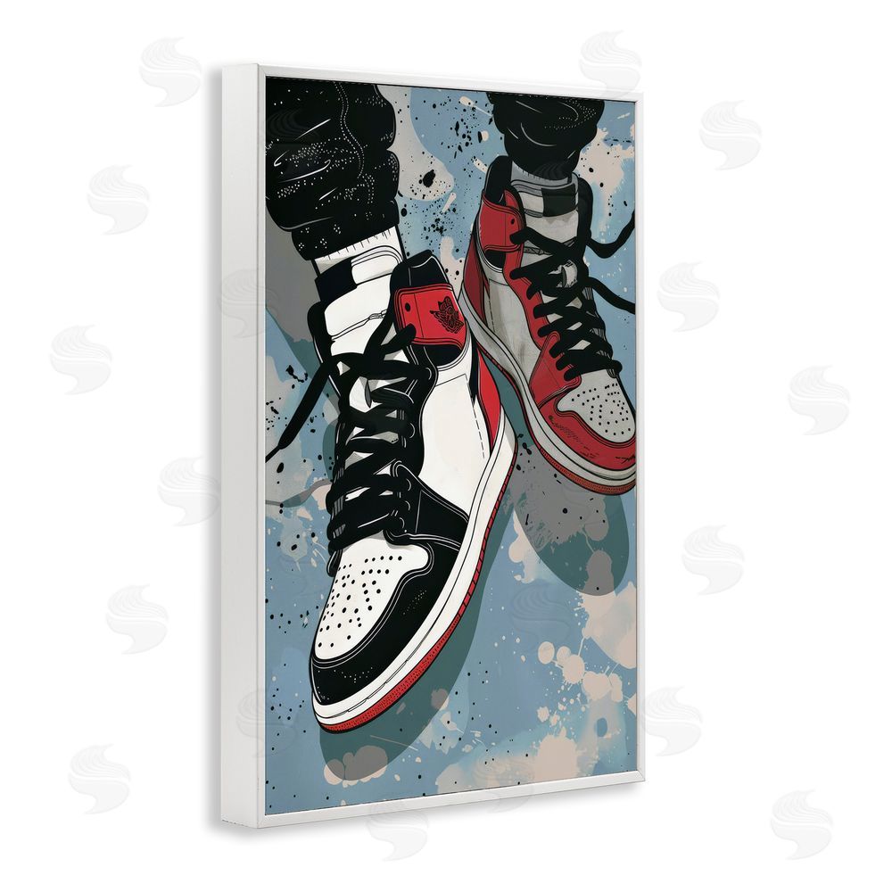 Ray Powers Casual Streetwear Sneakers White Framed Giclee Wall Art Print