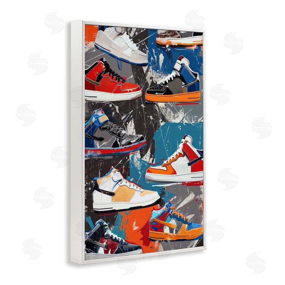 Ray Powers Stylish Urban Shoe Collection White Framed Giclee Wall Art Print