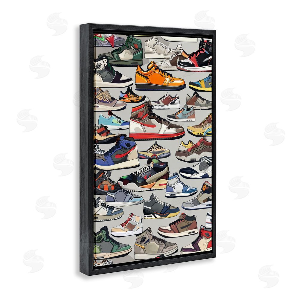 Ray Powers Shoe Time Urban Styles Black Floating Frame Canvas Wall Art Print