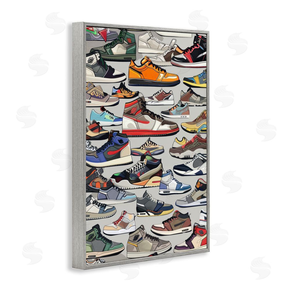 Ray Powers Shoe Time Urban Styles Gray Framed Giclee Wall Art Print