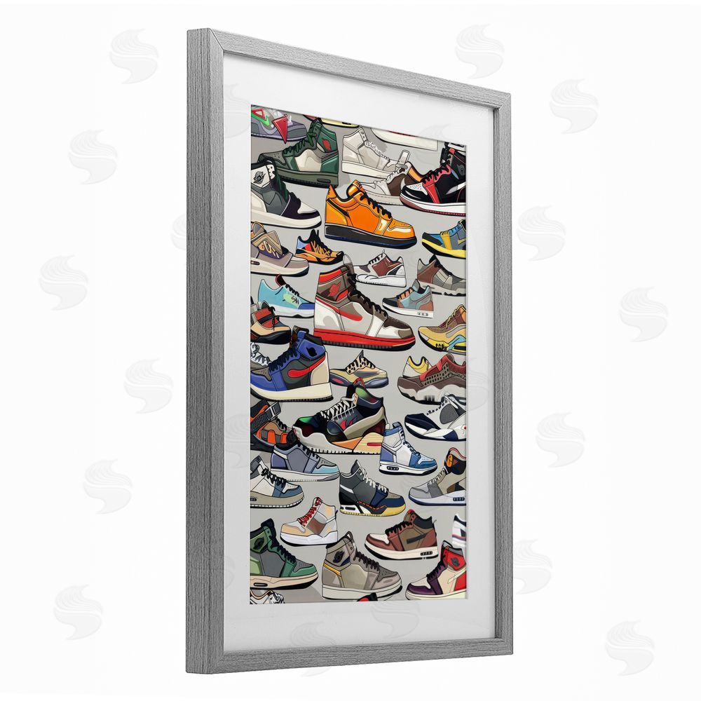 Ray Powers Shoe Time Urban Styles Gray Framed Print Under Glass Wall Art