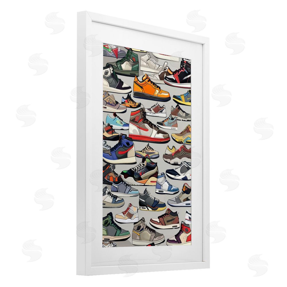 Ray Powers Shoe Time Urban Styles White Framed Print Under Glass Wall Art