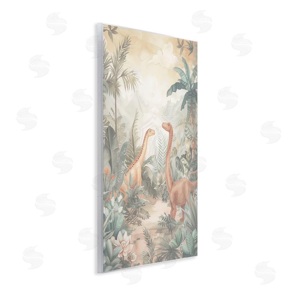 Ray Powers Muted Dinosaurs in Jungle Wall Plaque Art Print