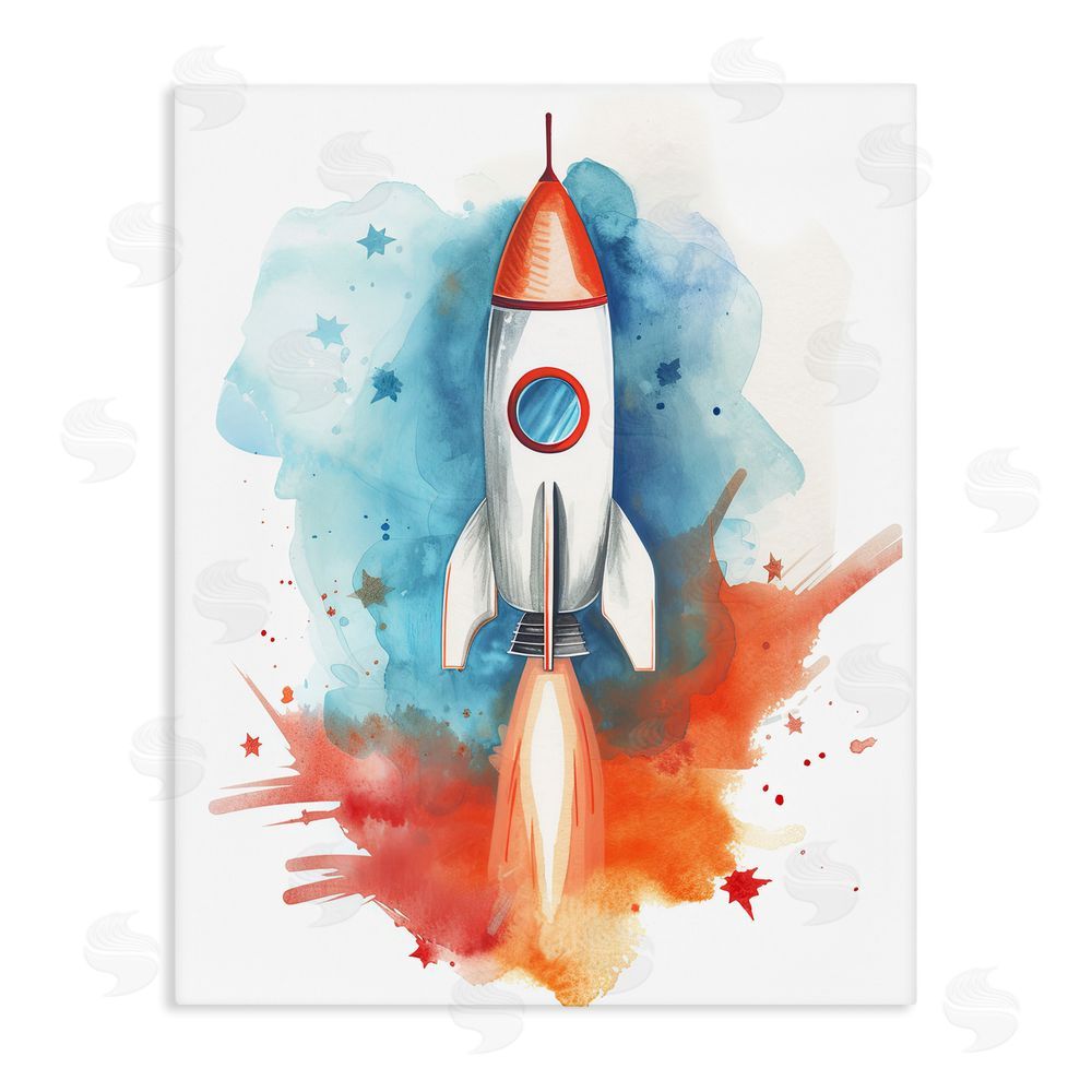 Ray Powers Rocket Launch Adventure Stretched Canvas Wall Art Print