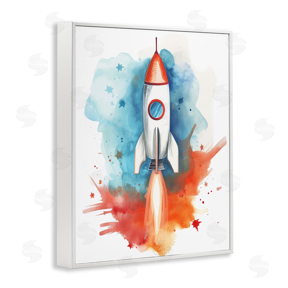 Ray Powers Rocket Launch Adventure White Framed Giclee Wall Art Print