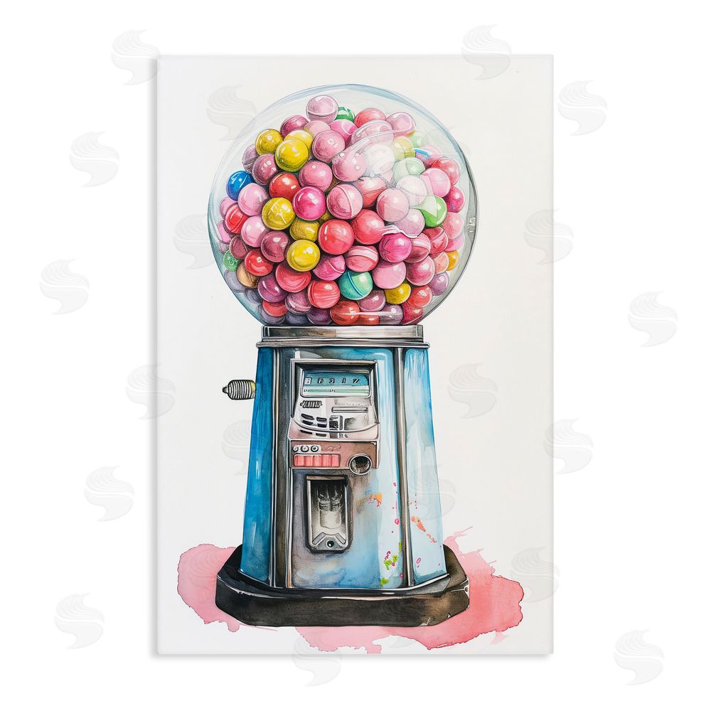 Ray Powers Retro Gumball Machine Stretched Canvas Wall Art Print