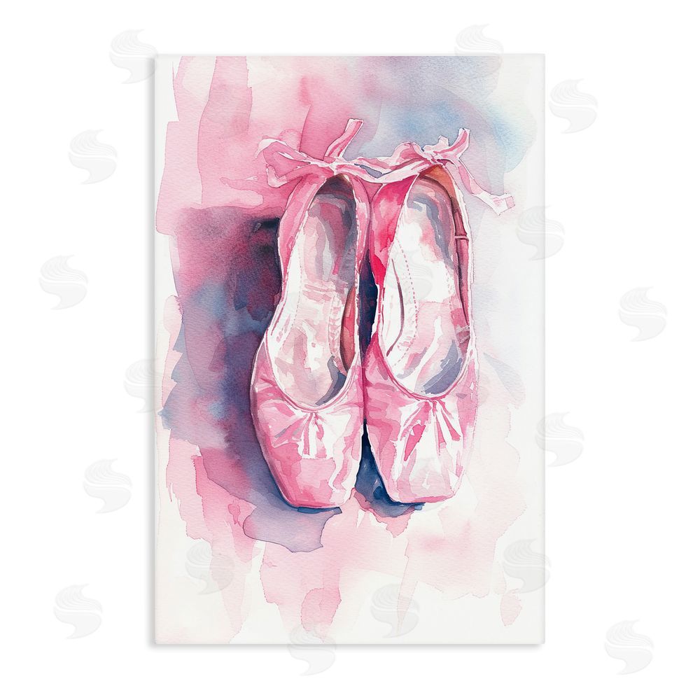 Ray Powers Blush Ballet Slippers Stretched Canvas Wall Art Print