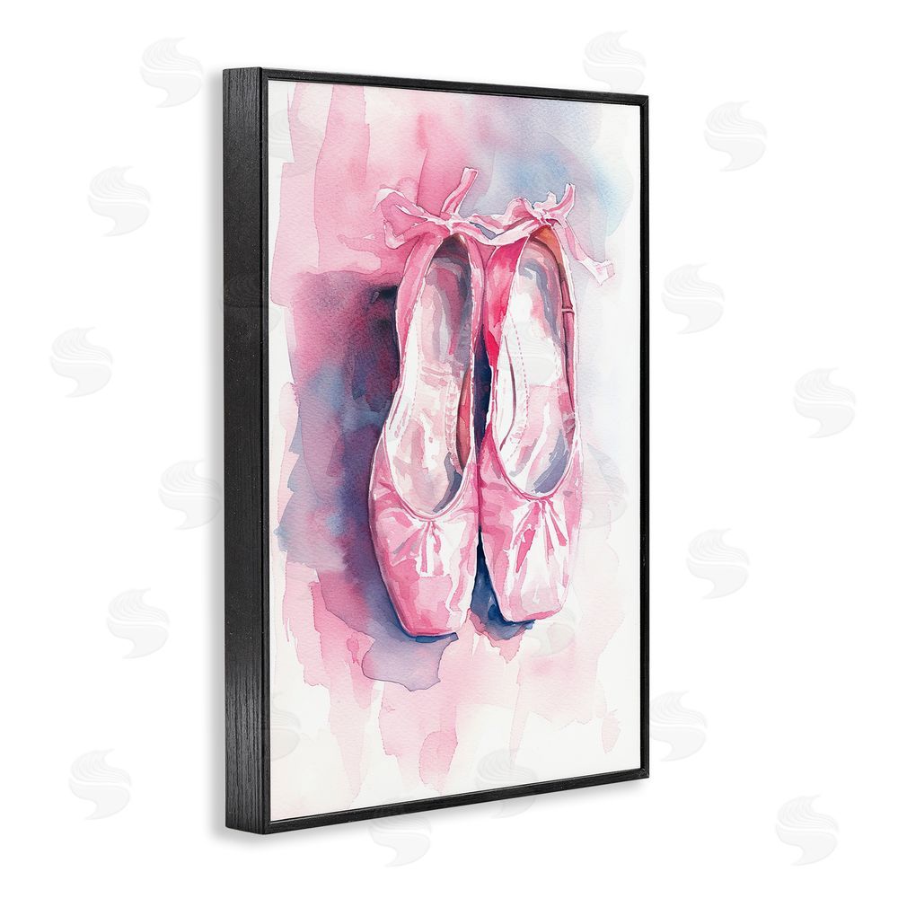 Ray Powers Blush Ballet Slippers Black Framed Giclee Wall Art Print