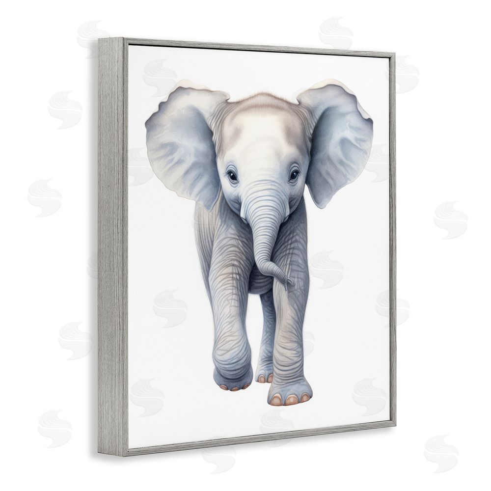 Ray Powers Big Budding Pachyderm Gray Framed Giclee Wall Art Print