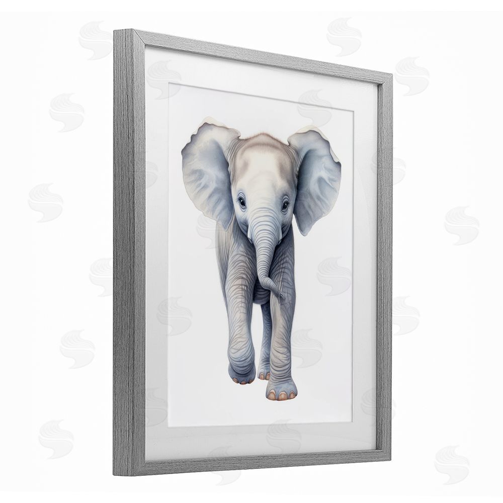 Ray Powers Big Budding Pachyderm Gray Framed Print Under Glass Wall Art