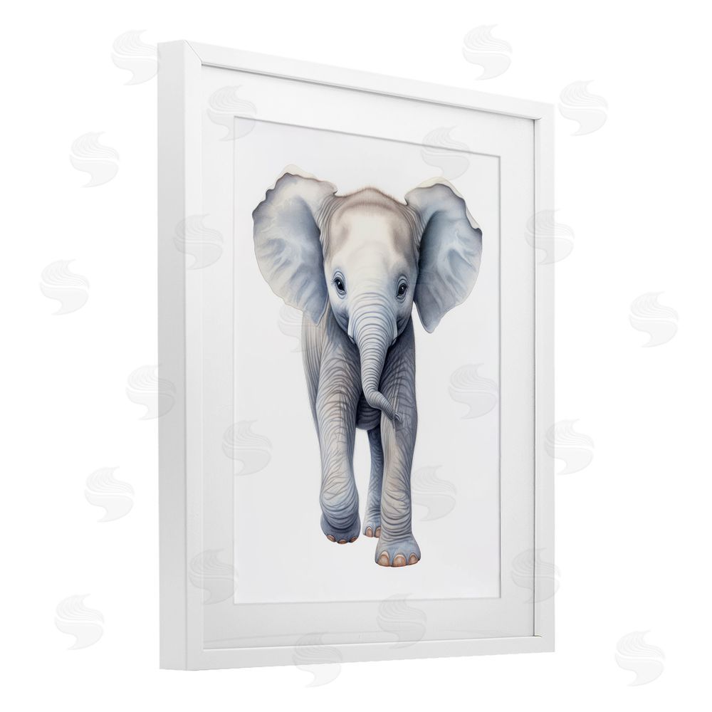 Ray Powers Big Budding Pachyderm White Framed Print Under Glass Wall Art
