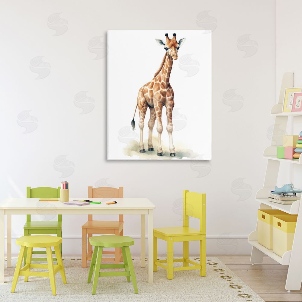 Ray Powers Eloise Long Legs Giraffe Stretched Canvas Wall Art in Room