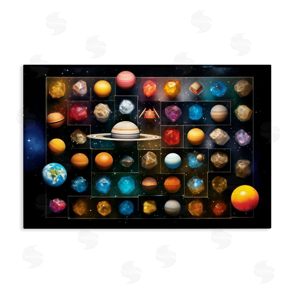 Ray Powers Celestial Gems & Planets Stretched Canvas Wall Art Print