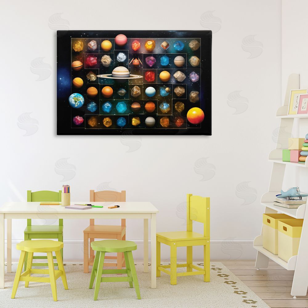 Ray Powers Celestial Gems & Planets Stretched Canvas Wall Art in Room