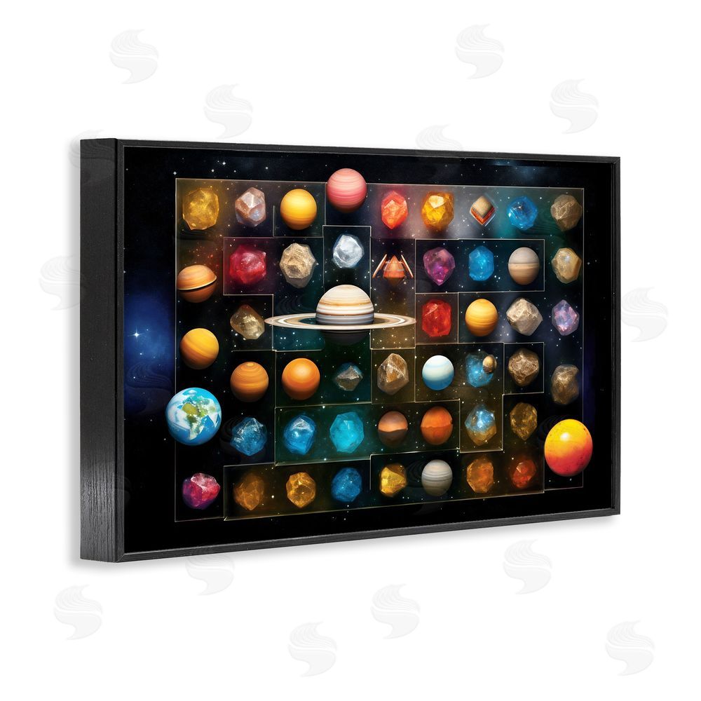 Ray Powers Celestial Gems & Planets Black Framed Giclee Wall Art Print