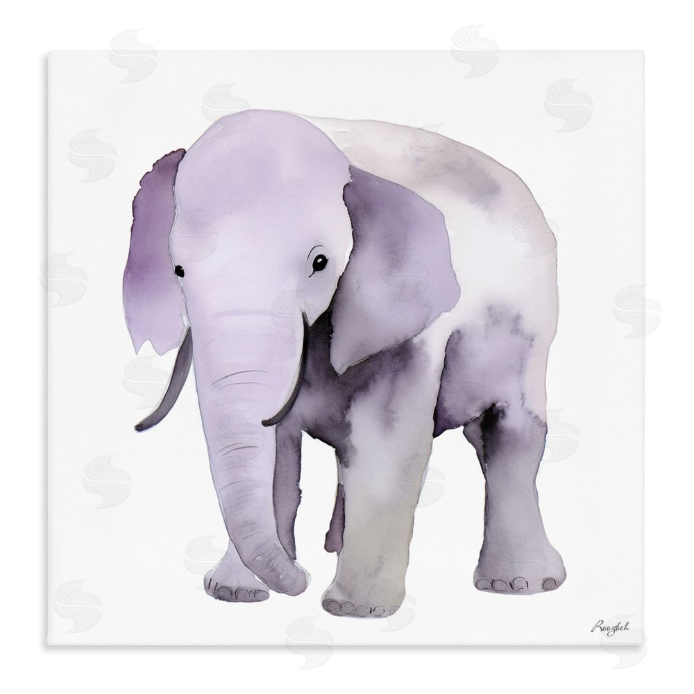 Roozbeh Kid's Minimal Elephant Stretched Canvas Wall Art