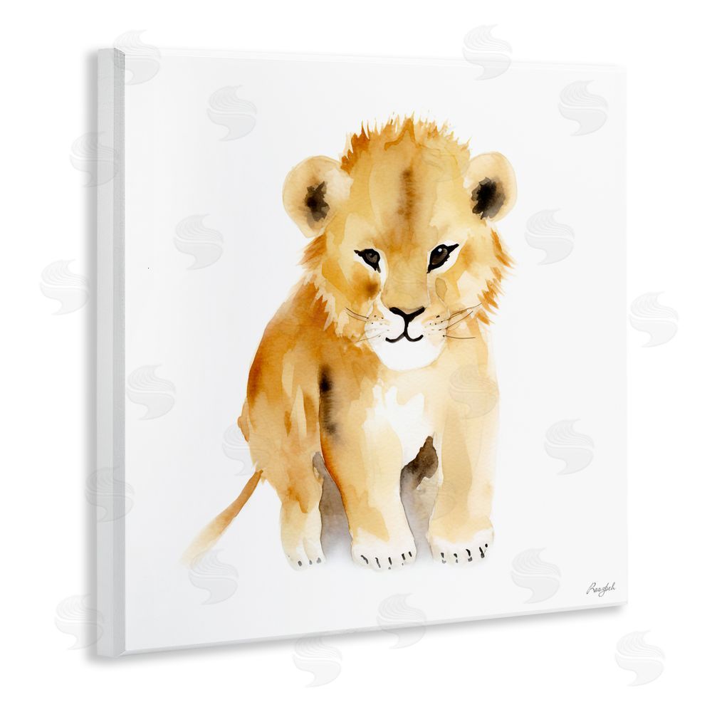 Roozbeh Minimal Lion Cub Wooden Wall Plaque Art Print
