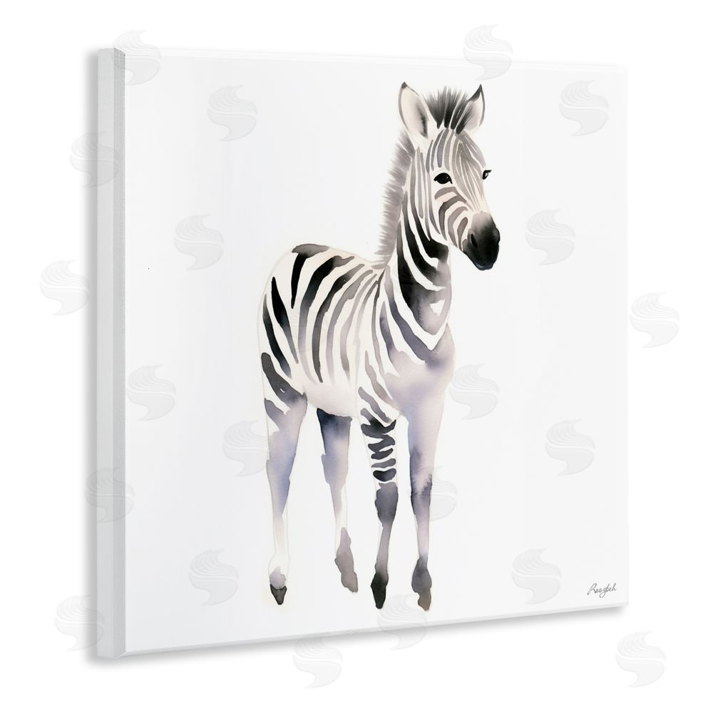 Roozbeh Minimal Zebra Foal Wooden Wall Plaque Art Print
