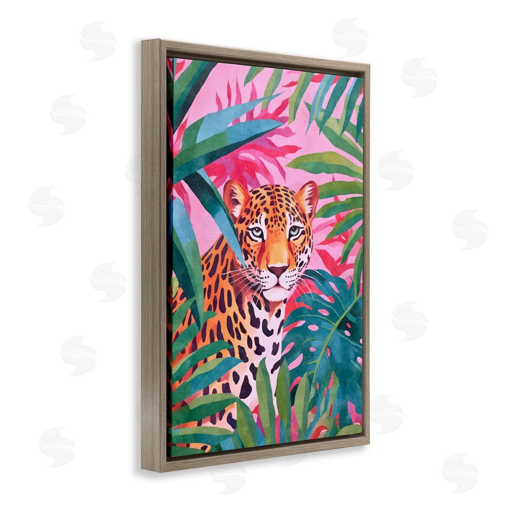 Andrea Haase Wild At Heart Leopard Brown Floating Frame Canvas Wall Art Print